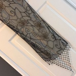 Beautiful mesh and intricately beaded scarf